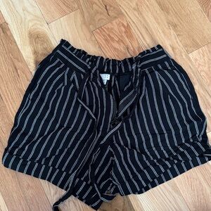 a new day Black and White Striped Women Shorts